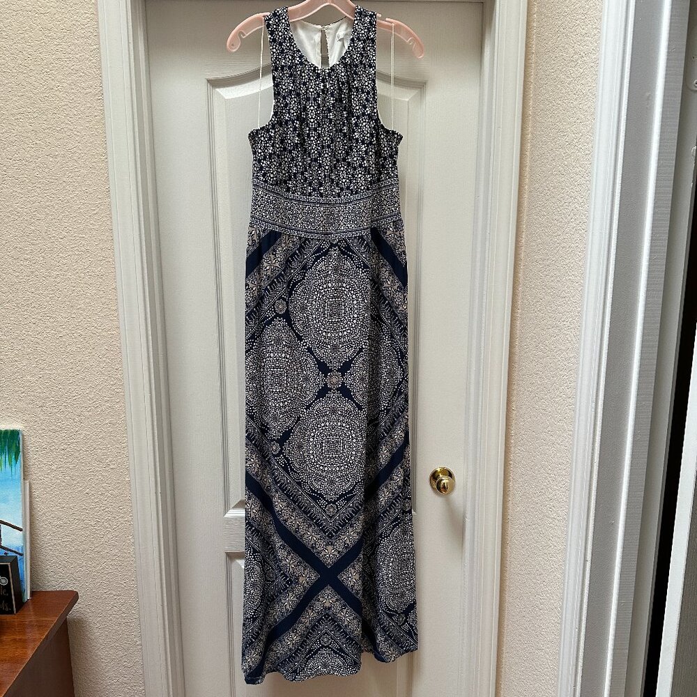 London Times medallion print maxi